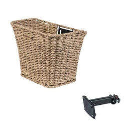 BASIL Panier à Vélo Bremen Rattan Look Avec Support De Potence FM 27 X 35 X 29 Cm