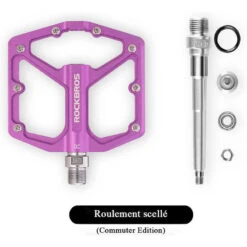 ROCKBROS Pédale Vélo En Alliage D'aluminium Pour Vélo Bicyclette Cyclisme VTT Violet -Vélo Équipement Magasin pedale velo en alliage daluminium pour velo bicyclette cyclisme vtt violet 2