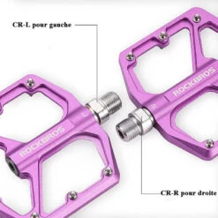 ROCKBROS Pédale Vélo En Alliage D'aluminium Pour Vélo Bicyclette Cyclisme VTT Violet -Vélo Équipement Magasin pedale velo en alliage daluminium pour velo bicyclette cyclisme vtt violet 4
