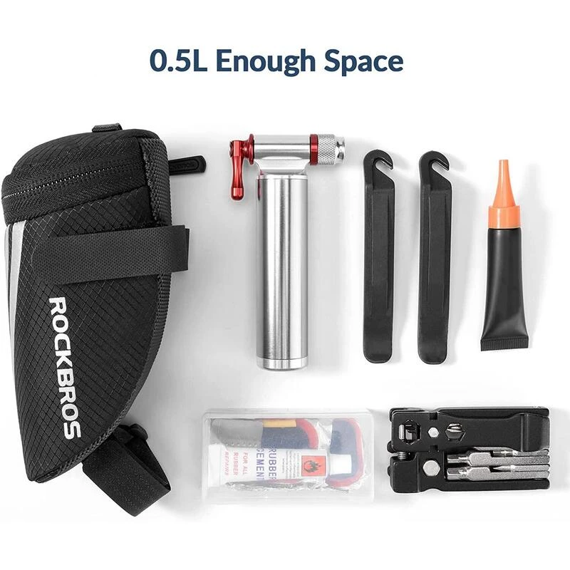 ROCKBROS Sacoche De Selle C28 Nylon Noir 5 ROCKBROS Sacoche De Selle C28 Nylon Noir – Image 3