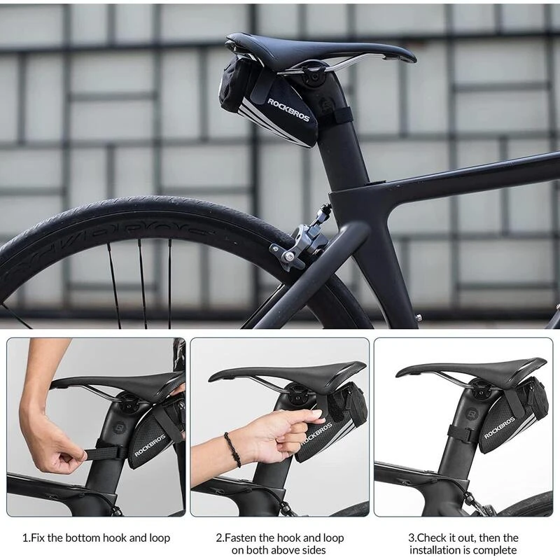 ROCKBROS Sacoche De Selle C28 Nylon Noir 6 ROCKBROS Sacoche De Selle C28 Nylon Noir – Image 4