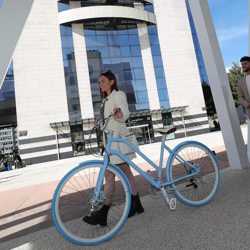 VÉLO DE VILLE VERT FONCÉ - 10 VITESSES CONFORT LÉGER 12 Kg 7 VÉLO DE VILLE VERT FONCÉ - 10 VITESSES CONFORT LÉGER 12 Kg – Image 5