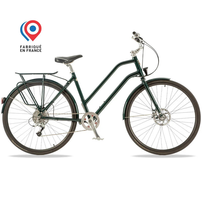 VÉLO DE VILLE VERT FONCÉ - 10 VITESSES CONFORT LÉGER 12 Kg 3 VÉLO DE VILLE VERT FONCÉ - 10 VITESSES CONFORT LÉGER 12 Kg