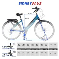 Vélo Ville Électrique Urbanbiker Sidney PLUS, Bleu, 26¨,540 Wh (15Ah 48V) -Vélo Équipement Magasin velo ville electrique urbanbiker sidney plus bleu 26540 wh 15ah 48v 6